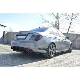 Накладки на диффузор заднего бампера вариант 2 на Mercedes C W204 AMG-Line